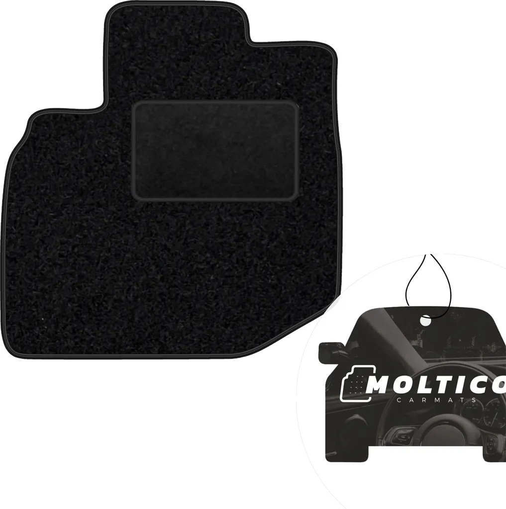 moto-MOLTICO tappetino conducente auto velours lato conducente tappetini auto nero tappetino conducente 1 pezzo adatto per Honda Jazz II 2007-2014