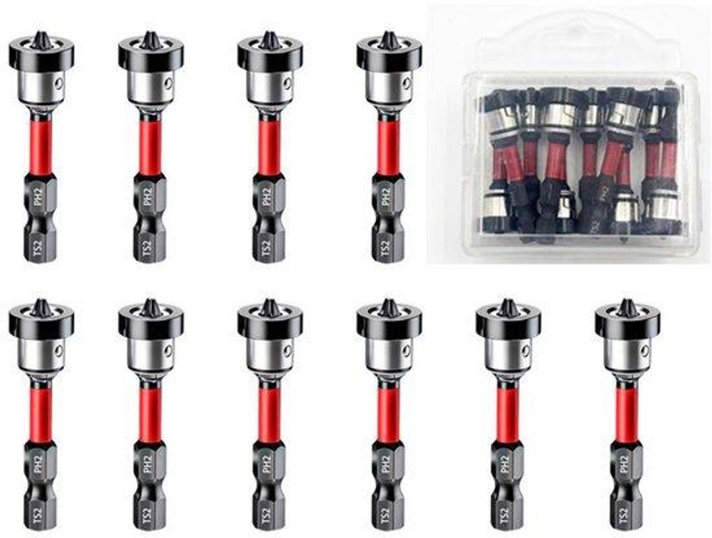Magnetische Kruiskopschraubendreher-Set für Gips, Plafond und Holz - 10 Stück, 50 mm