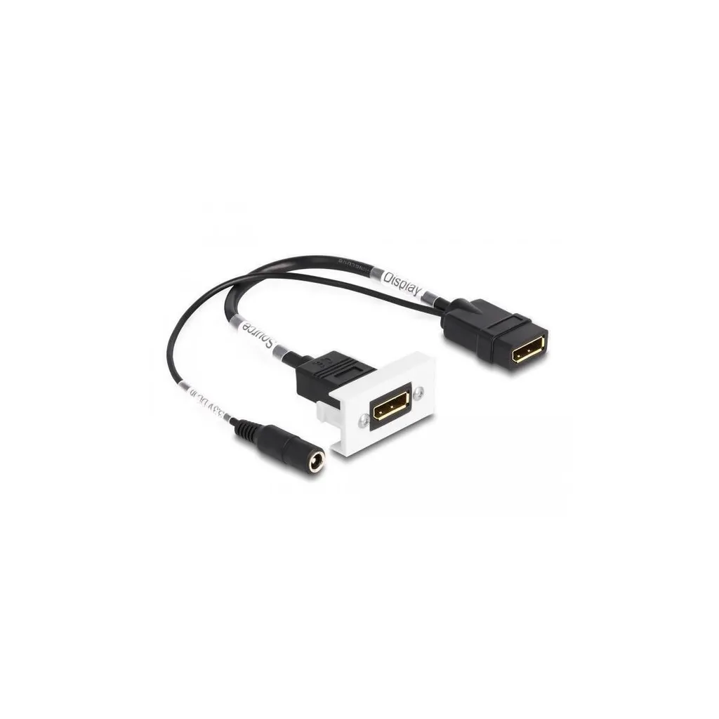Prise DisplayPort 4K 60Hz et entrée DC pour plastron Easy 45 Delock