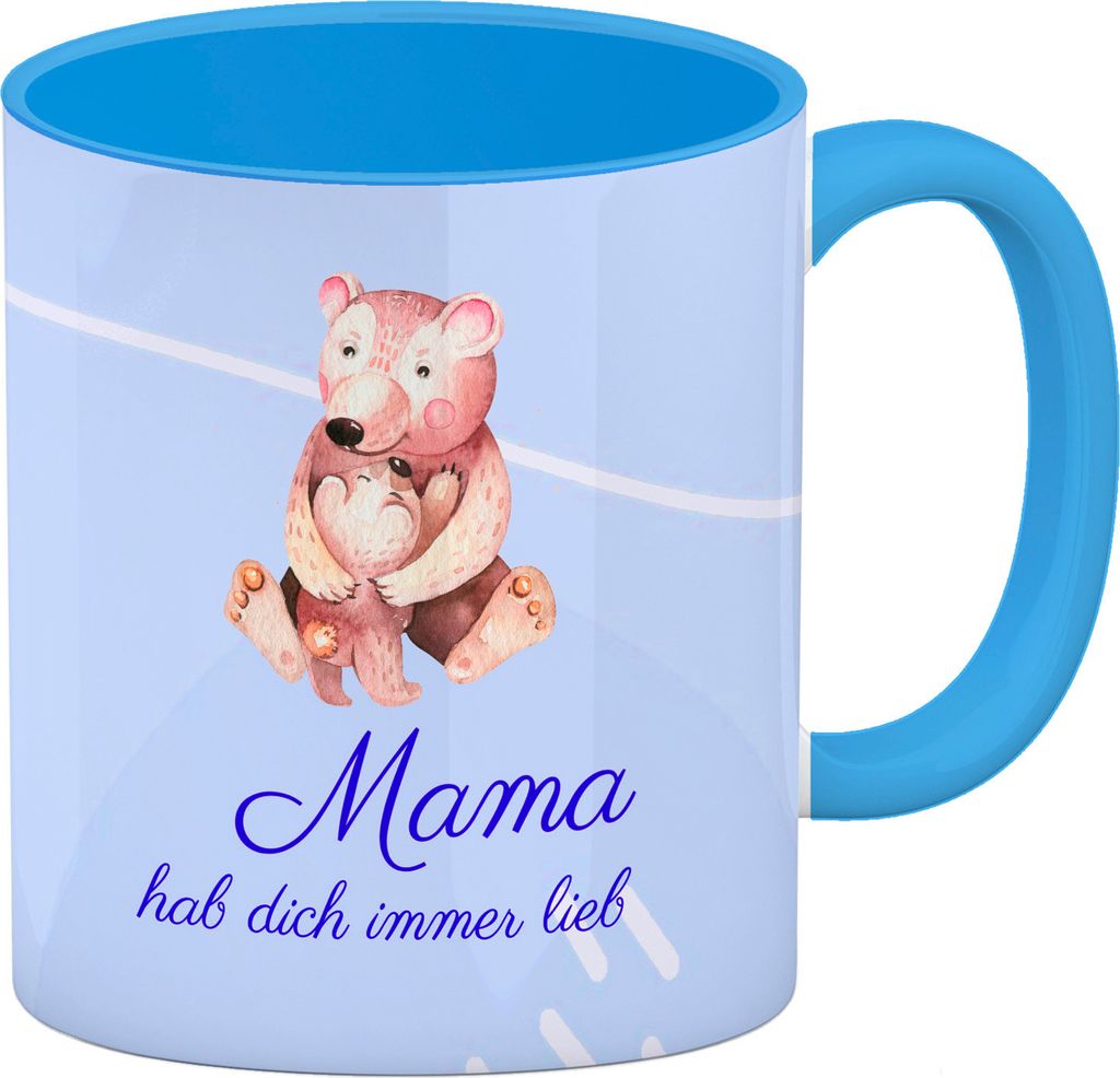 Mama hab dich immer lieb Kaffeebecher Hellblau Besonders geeignet als Geschenk