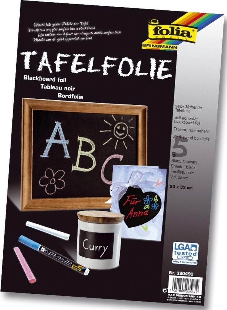 folia Film pour tableaux/crayons en PVC 230 x 330 mm noir 5 Image du produit 