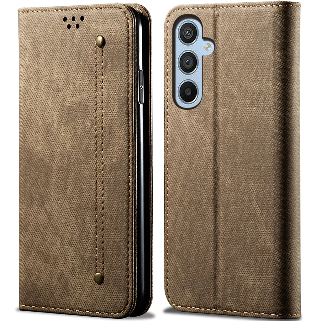 Custodia in Pelle Khaki per Samsung Galaxy S24 - Stile e Funzionalità