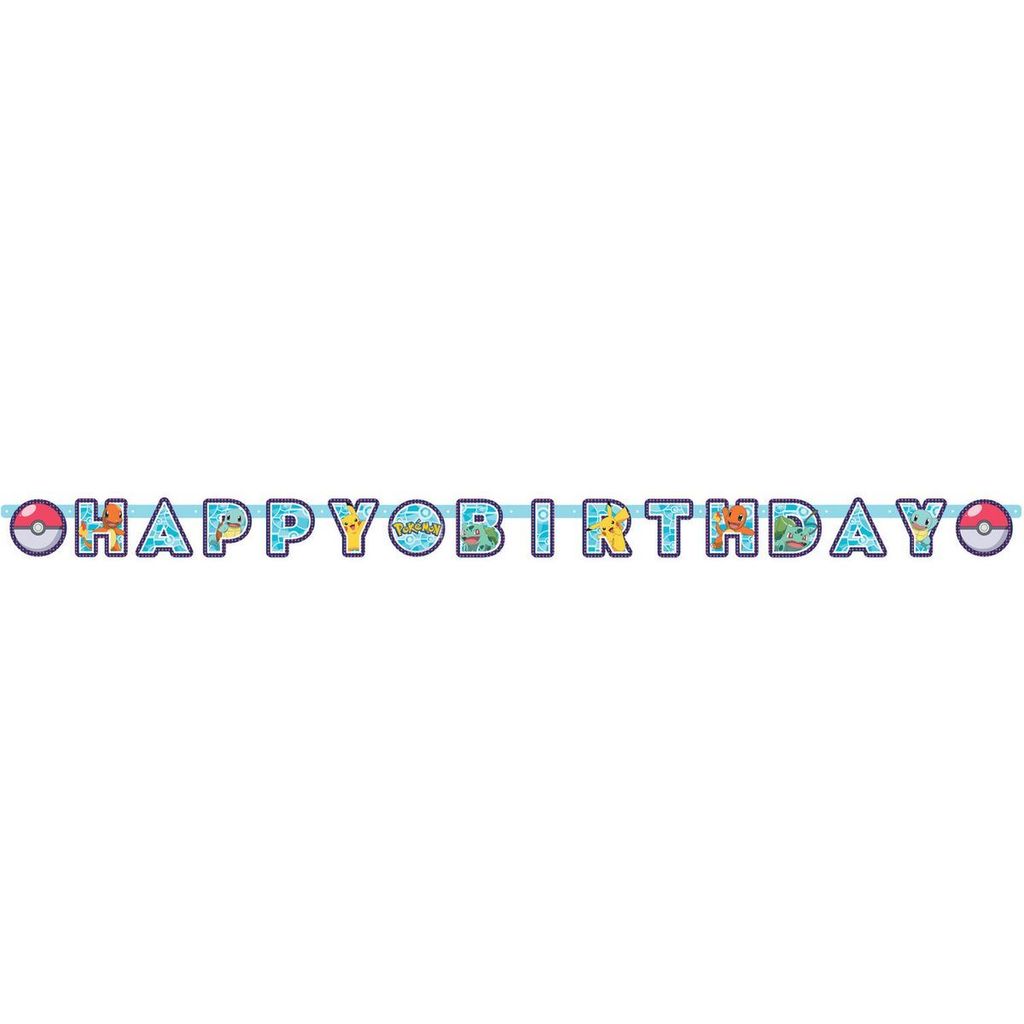 Párty girlanda Pokémon - Happy Birthday - narozeniny - 218 Obrázek produktu 3