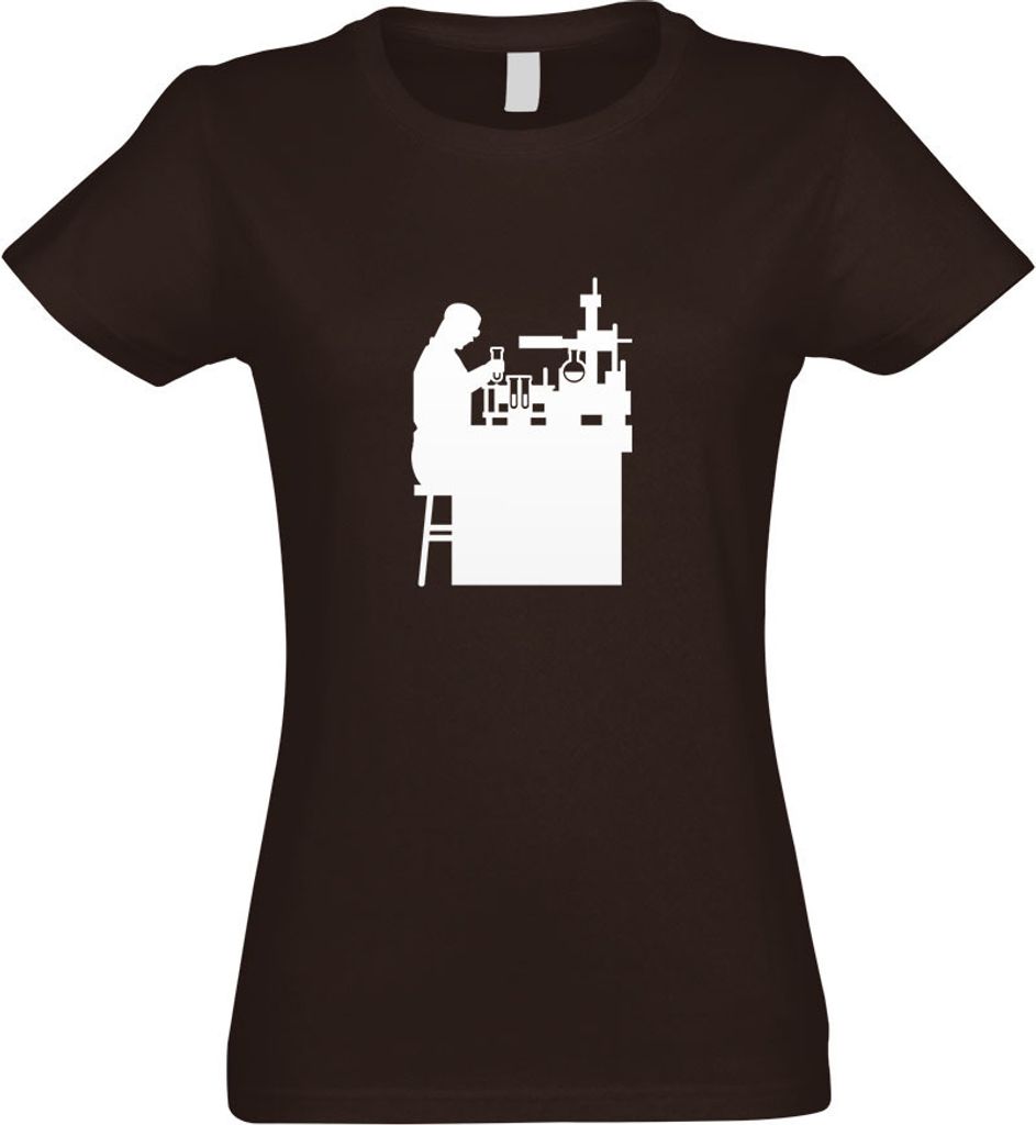 Kiwistar - T-Shirt tailliert - Damen - Chocolate - Laborant Labor Figur - mit Motiv Bedruckt - Funshirt Design - Sport - Freizeit - Damen - M
