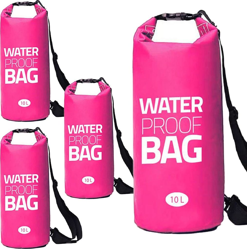 Eurocatch - 4x Wasserdichte Dry Bag - Duffel Bag - Wasserdicht - Rot - 10 Liter