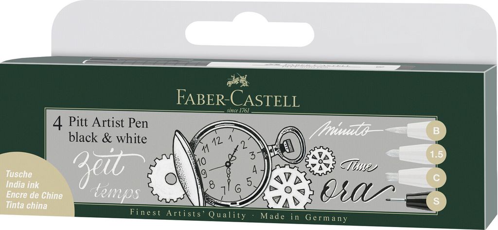 FABER-CASTELL Tuschestift PITT artist pen 4er Etui Produktbild 
