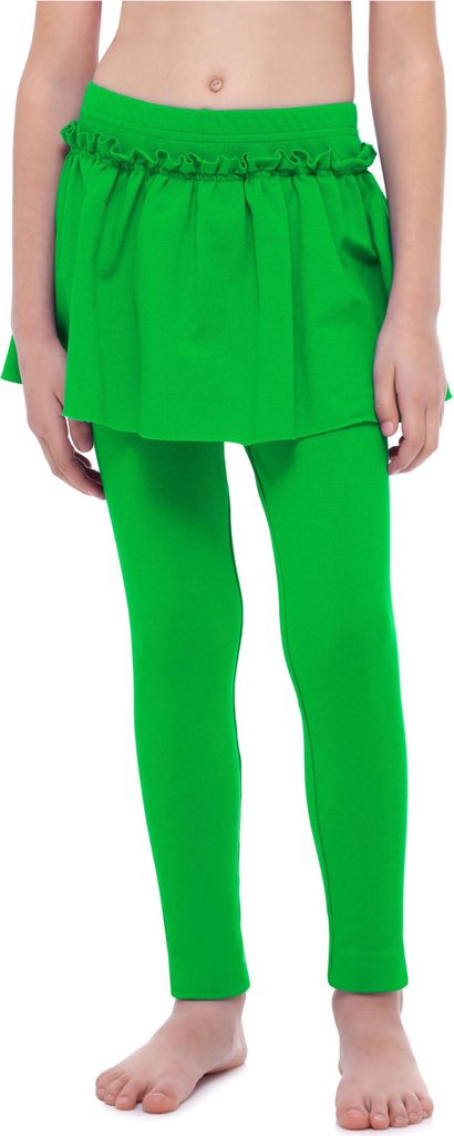 Merry Style Mädchen Lange Leggings aus Baumwolle mit Rock MS10-255 (Grün, 122 cm).