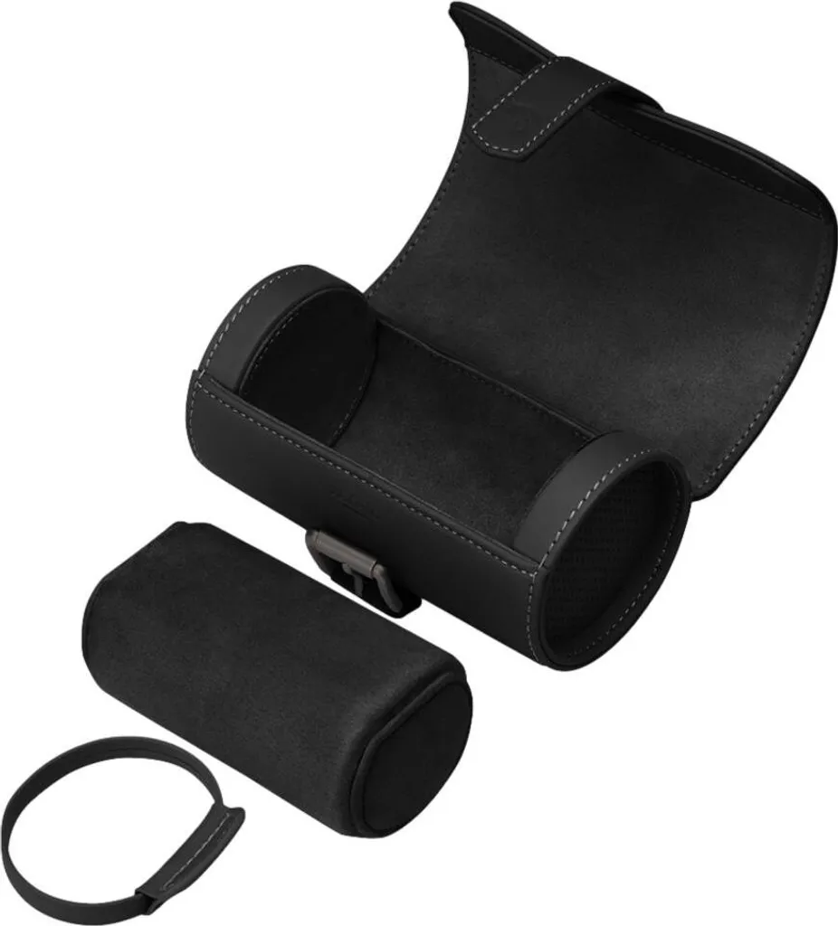 Modalo Genius 340211 Rouleau pour 2 Montres en Cuir Noir Mat Élégant