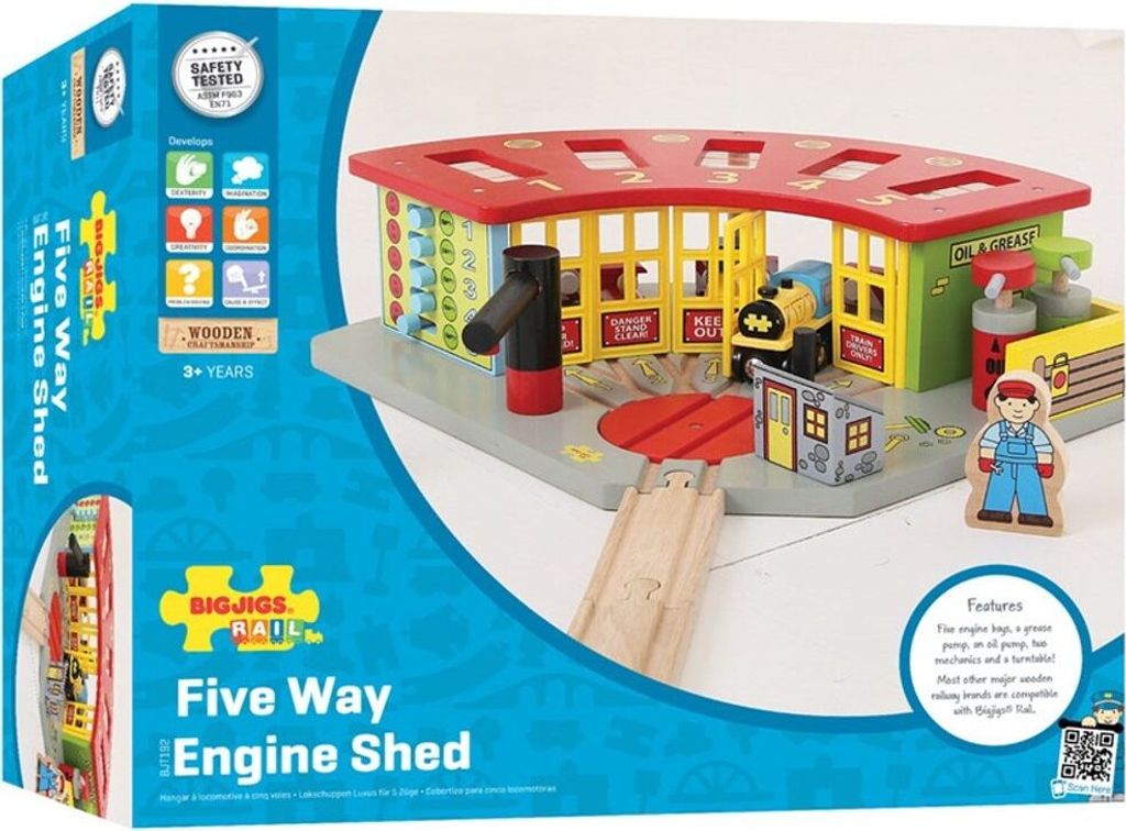Bigjigs Rail Exklusiv-Depot für 5 Züge