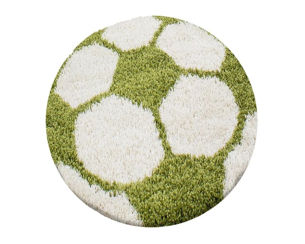 Tapis Fun 6001 Vert Cercle 120x120 cm Diamètre pour Salon et Chambre
