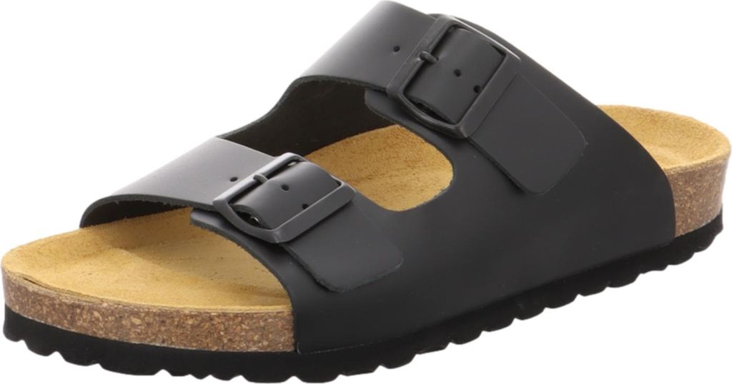 Natural Sense Damen Leder Pantolette Sandale Frauen Hausschuhe 1152529 schwarz, Schuhgröße:36 EU