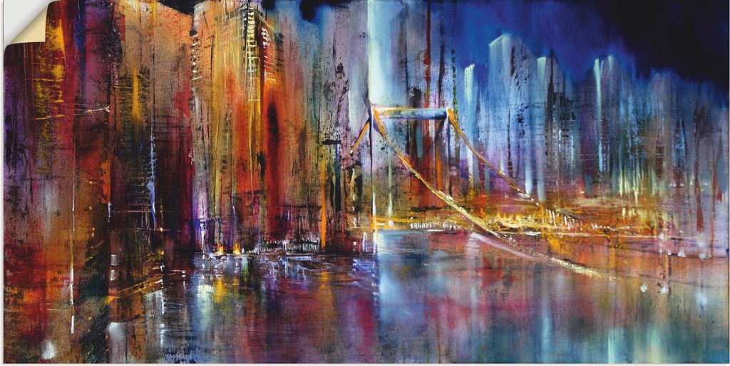 ARTland Wandbild, selbstklebend Stadtansicht I Größe: 40x20 cm