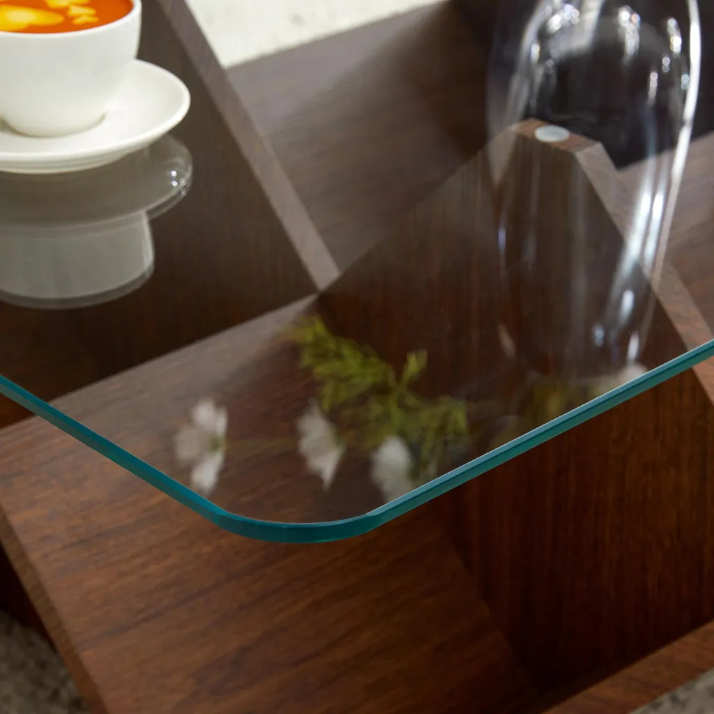 Optimisez votre salon : Table basse à rangements multiples en noyer - 3