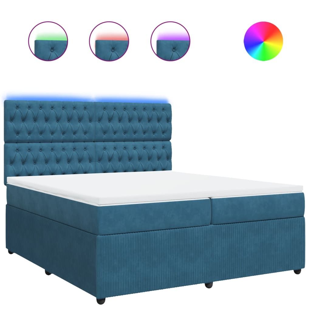 "im Sonderangebot"Boxspringbett Modernes/Doppelbett - Polsterbett Erwachsene/r /Kind - mit Matratze Blau 200x200cm Samt - Klassische Betten DEMöbe...