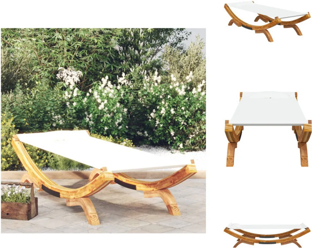 Lit Lounge de jardin 100x188,5x44 cm Crème pour détente et sieste - Zen