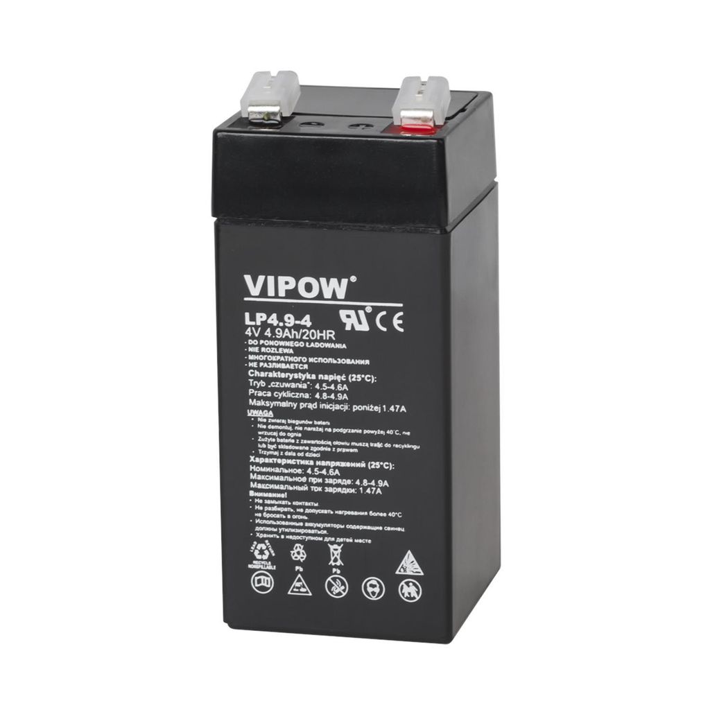Vipow BAT0271 Akumulator żelowy 4 V, 4,9 Ah Zdjęcie produktu 