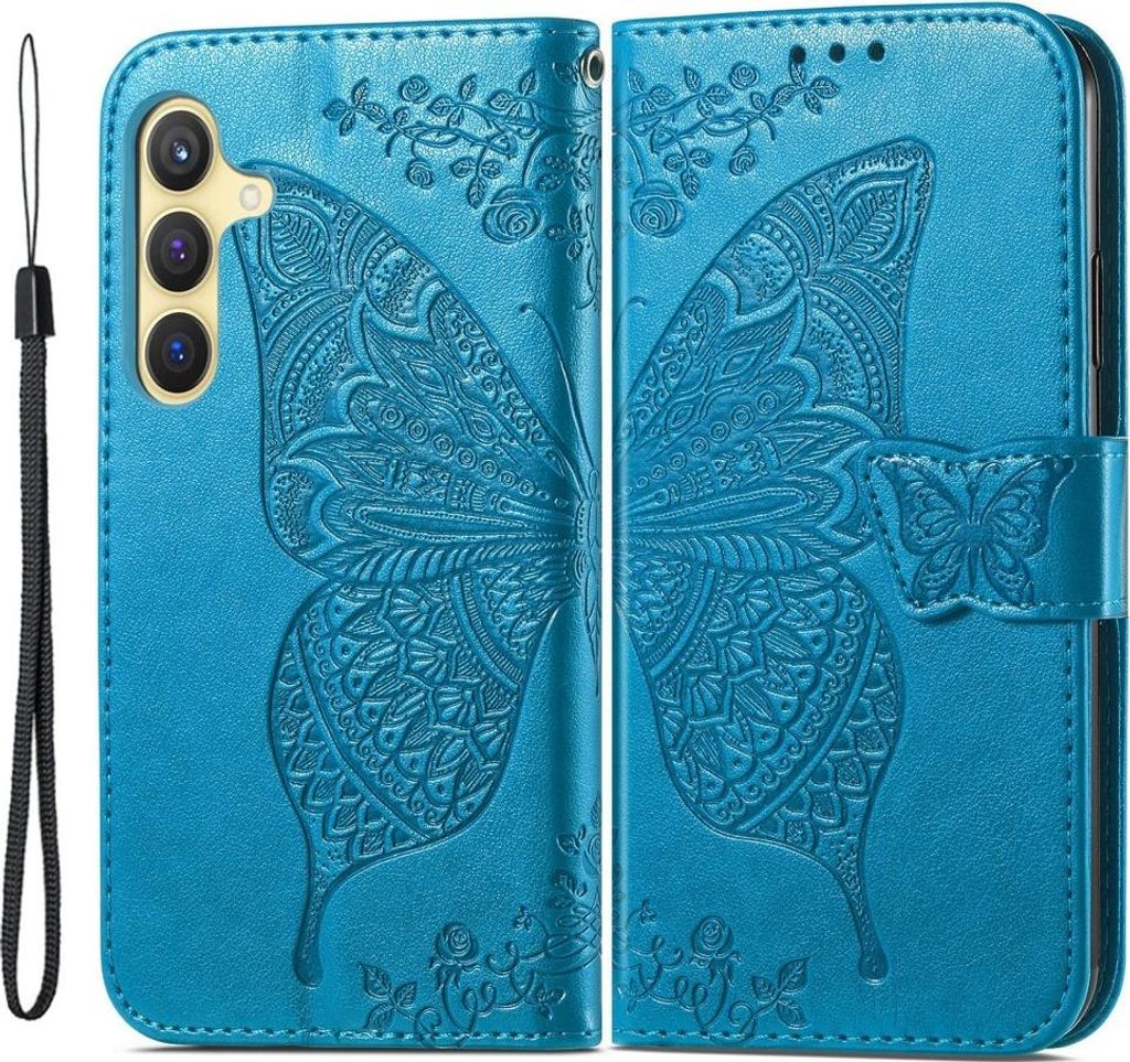 Samsung Galaxy S24 Hülle - Coverup Schmetterling Klapphülle - Blau