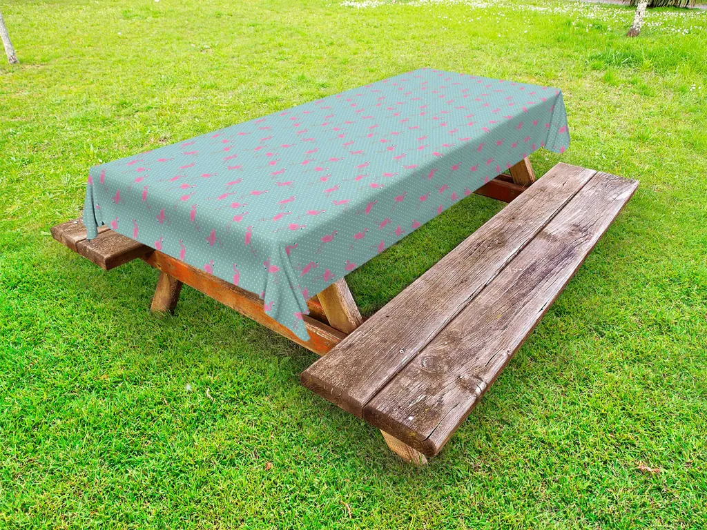 Tovaglia Flamingo Outdoor ABAKUHAUS 145x210 cm - Stile Retrò Antimacchia