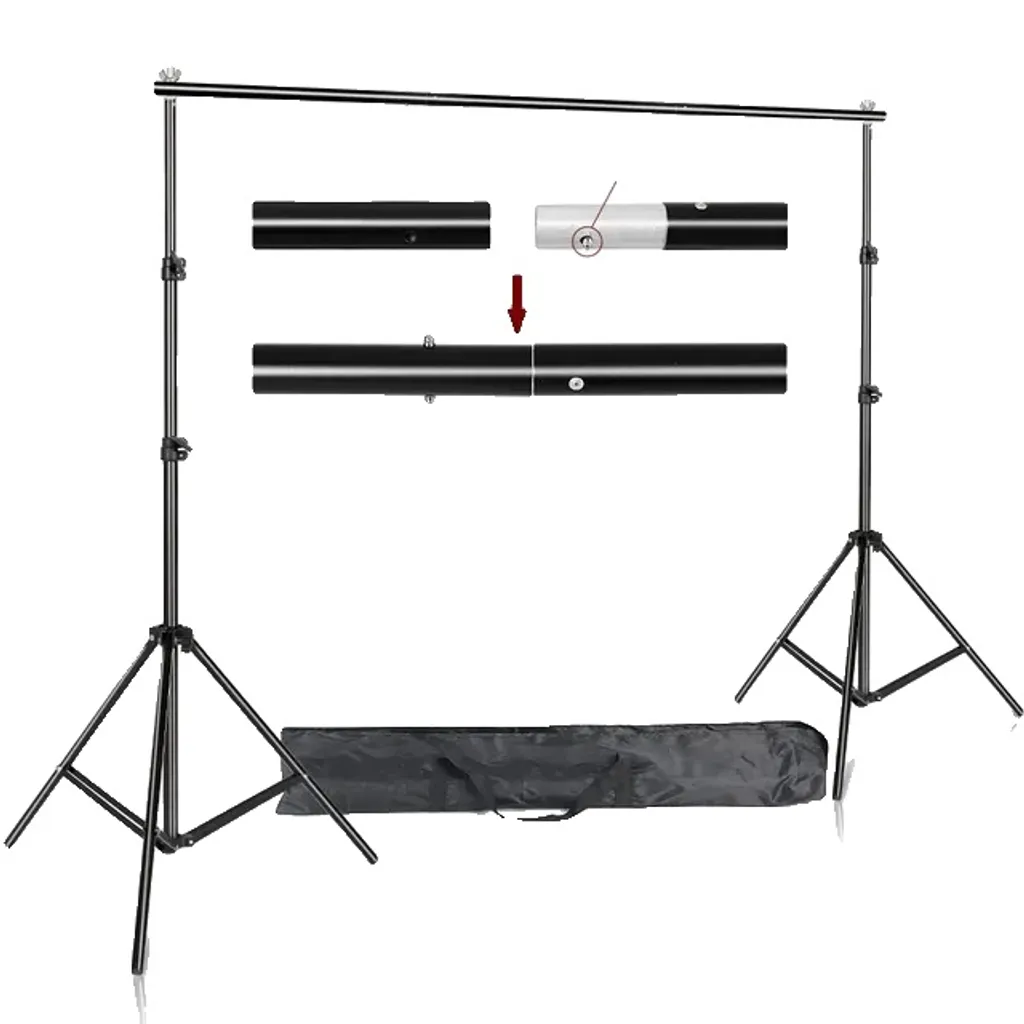 Système de support de fond studio avec trépieds réglables et sac 2x3M