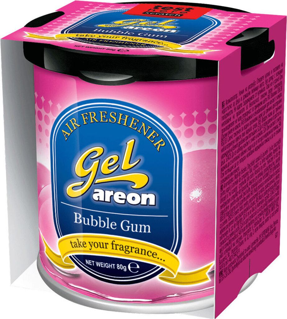 12x Original Areon Gel CAN Duftdose Duftbaum Lufterfrischer + DECKEL Bubblegum