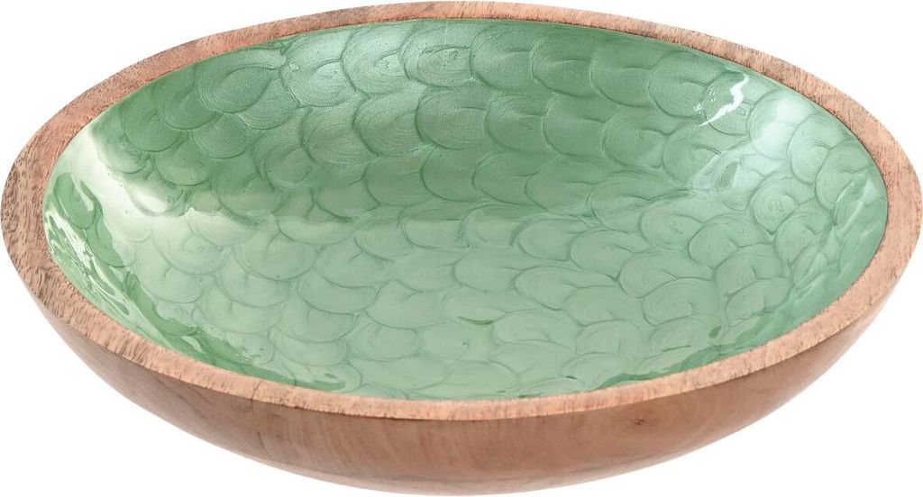 Schüssel für Vorspeisen Home ESPRIT grün natürlich Mango-Holz Moderne Lackierung 30 x 30 x 7 cm