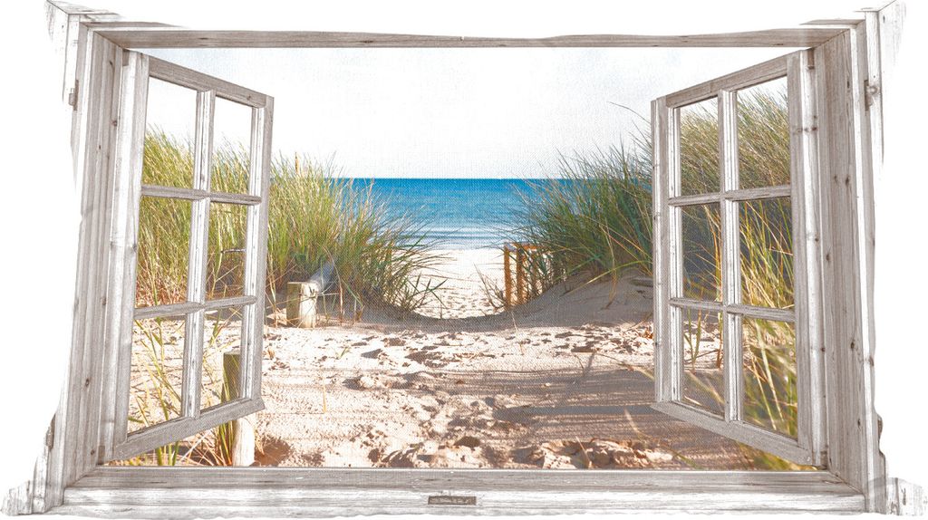 MuchoWow Zierkissen Sofakissen Wohnzimmer Dekokissen 60x40 cm Durchblick - Strand - Meer - Dünen - Sand - Wasser - Hochgras - Kopfkissen - Polst...