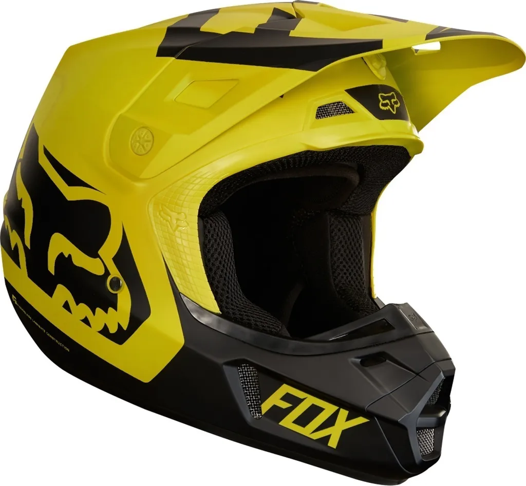 Casque FOX V2 Preme avec Protection MVRS Noir Jaune Taille S 55
