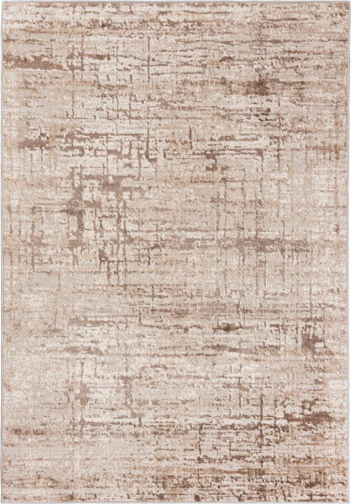 Mazovia Teppich Beige Modern Abstrakt - Wohnzimmer, Schlafzimmer, Esszimmer, Büro, Kurzflor Rechteckig - Zertifikat, Braun - 80 x 150 cm