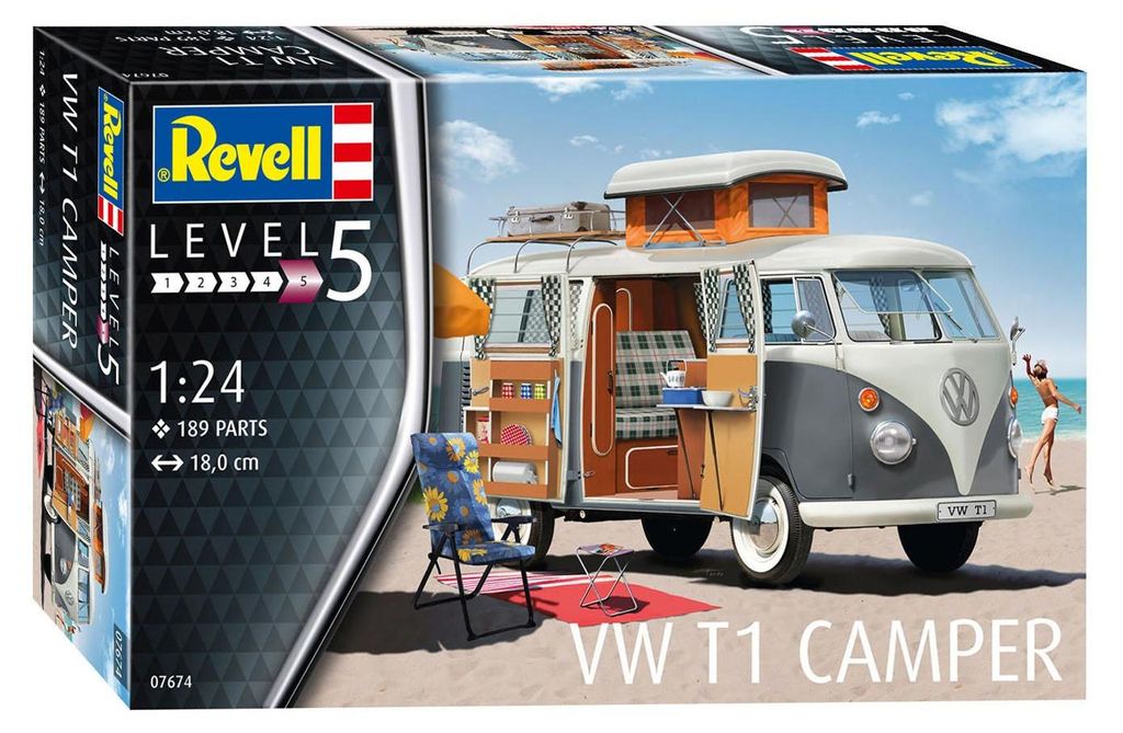 Revell VW T1 Camper Modellauto Bausatz 1:24 klassisches Produktbild 
