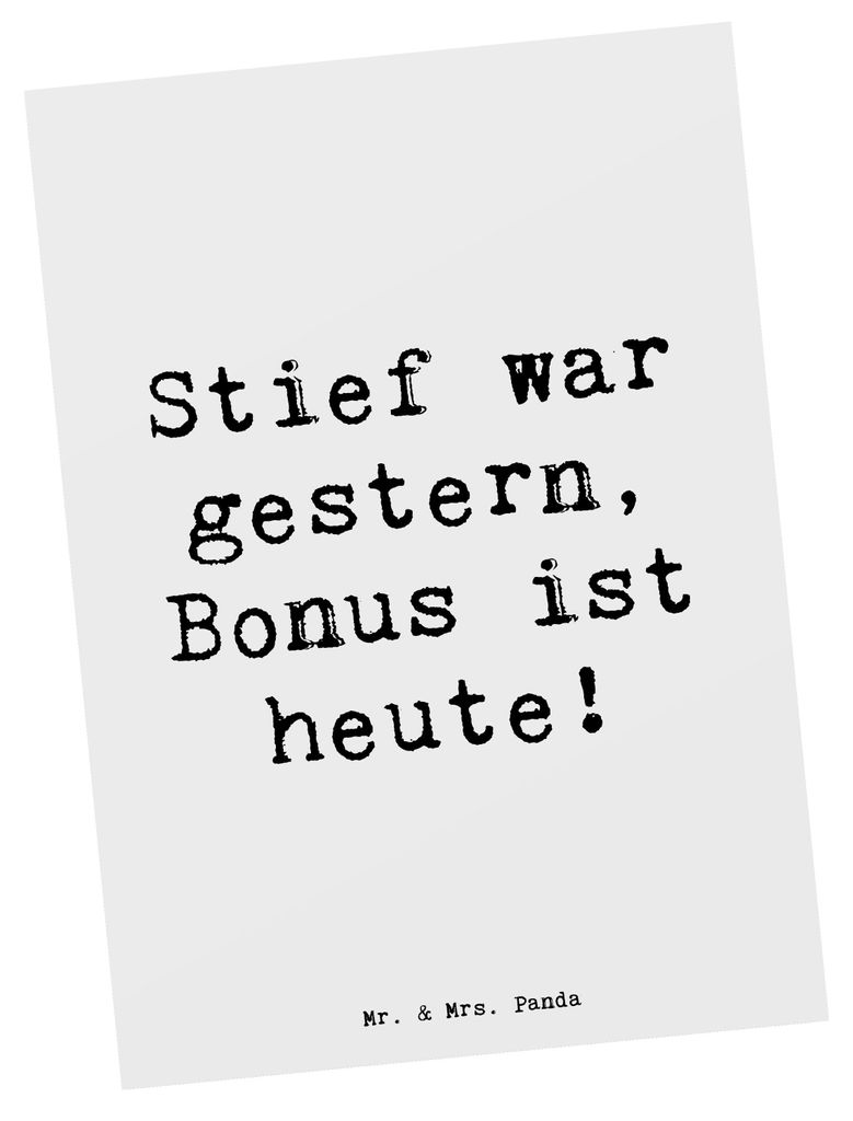 Mr. & Mrs. Panda Postkarte Spruch Bonusvater Freude - Weiß - Geschenk, Ansichtskarte, Weihnachten, Ansichtskarten, Familienleben, Patchworkfamilie...