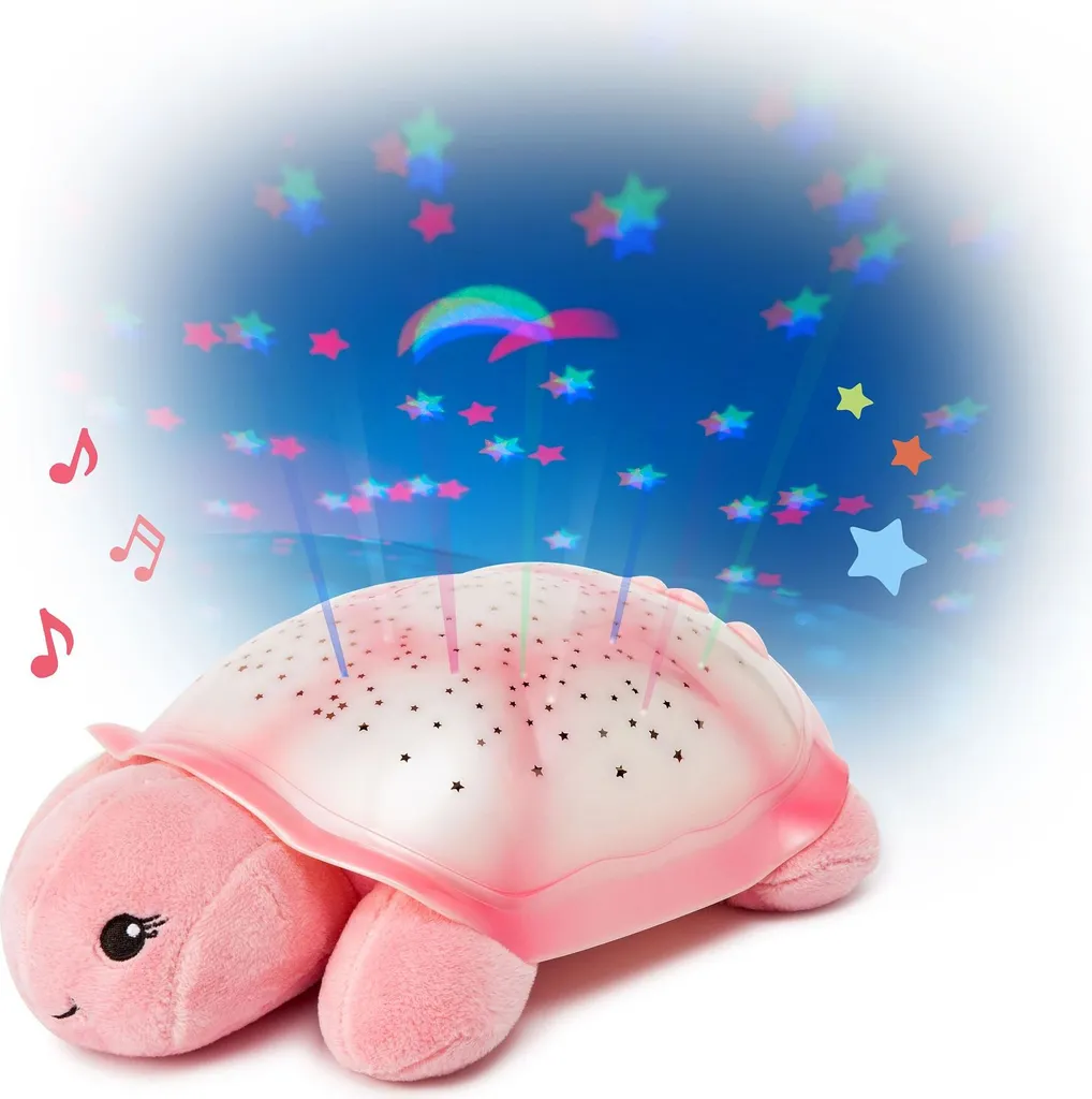 Veilleuse Bébé Projecteur Étoiles Tortue Rose CloudB pour s'Endormir