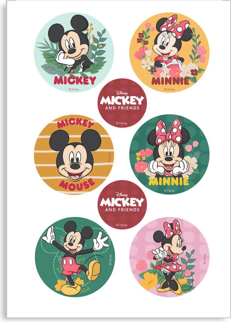 dekora - Essbare Mickey & Minnie Discs Ø 5,8 cm – 6 Stück Produktbild 