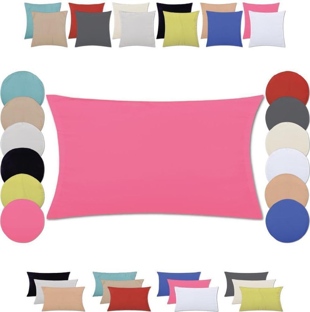 Kissenhülle (Serie Ellen) 40x80cm Zierkissenhülle Dekokissenhülle Dekokissen inkl. Füllkissen, Farbe: Pink