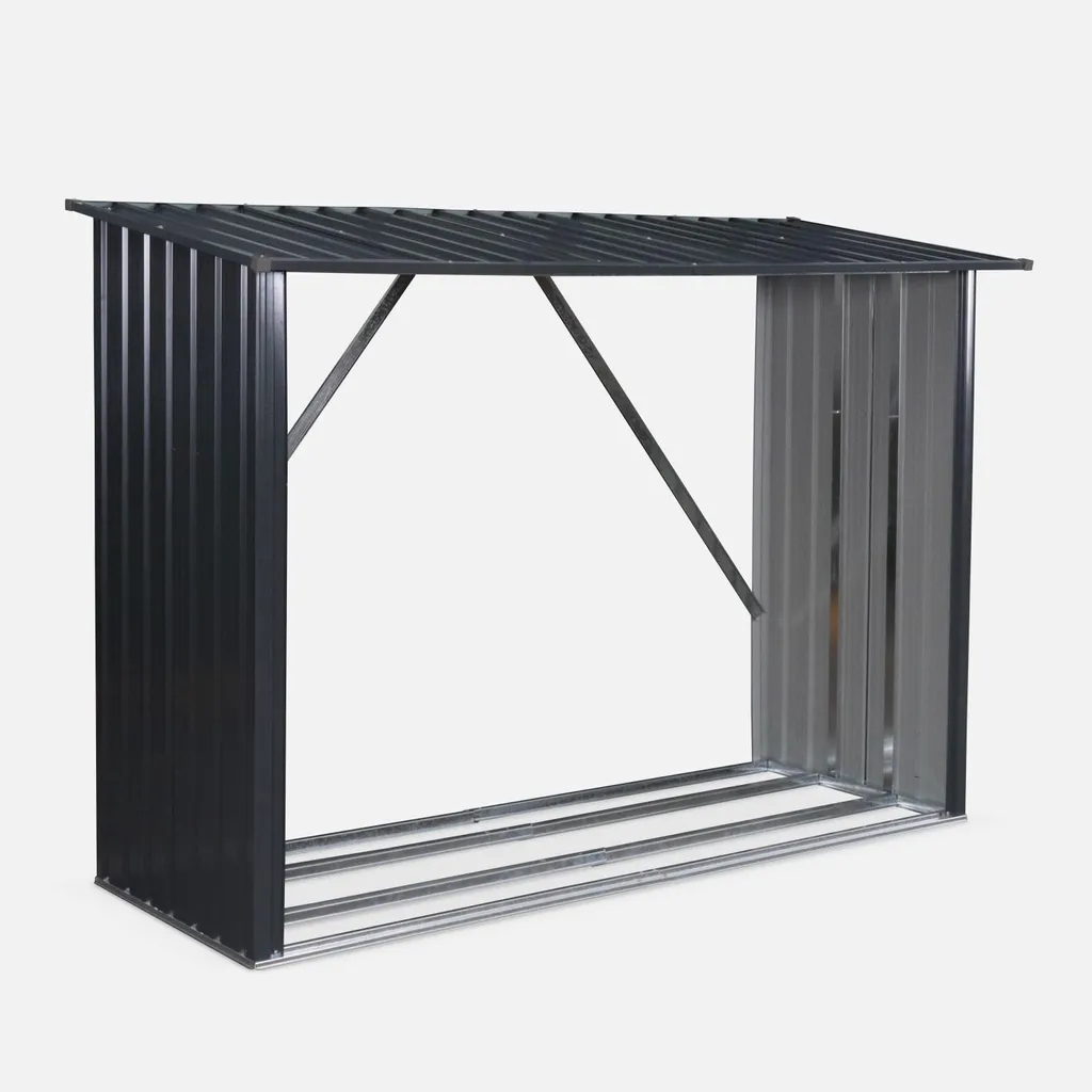 Legnaia Esterna 80x215x155 cm Antracite - Acciaio Anti-Ruggine