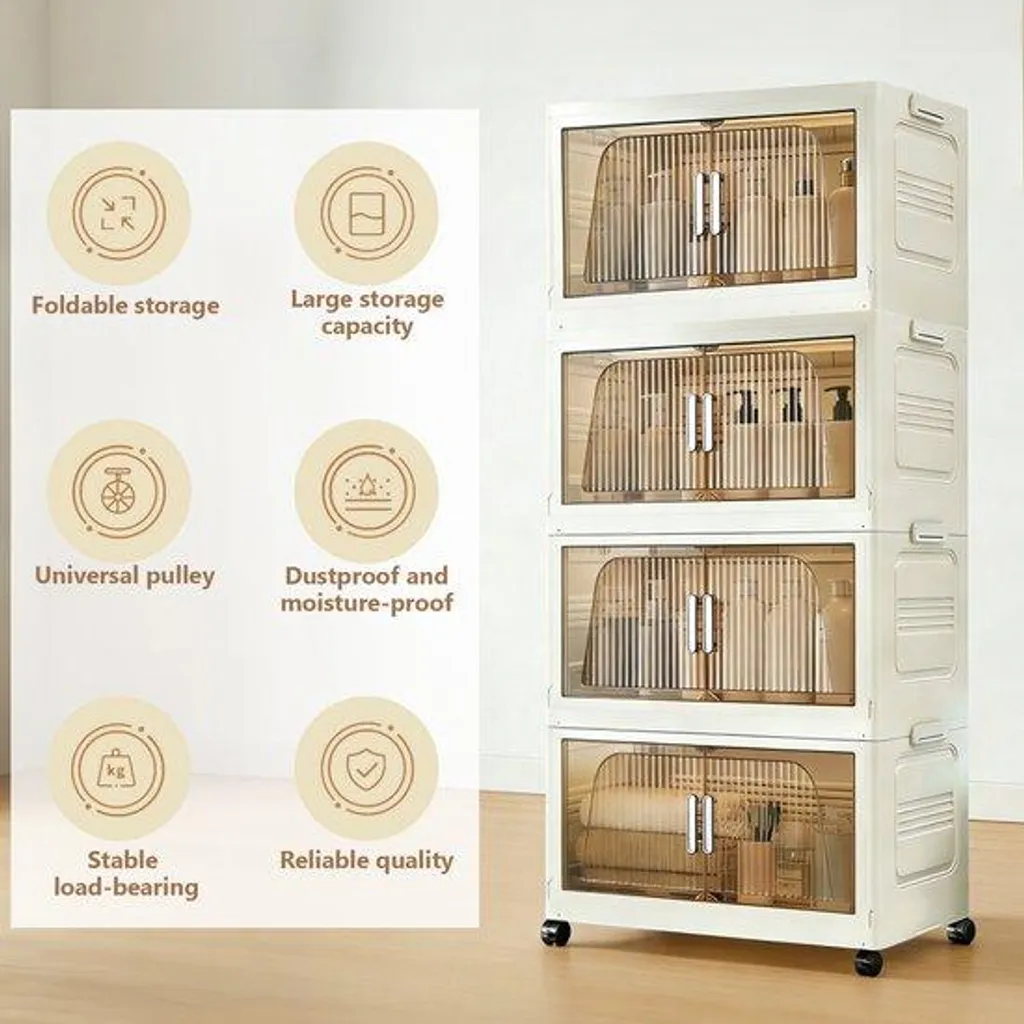 Organisateur multicouche empilable et pliable pour rangement de maison