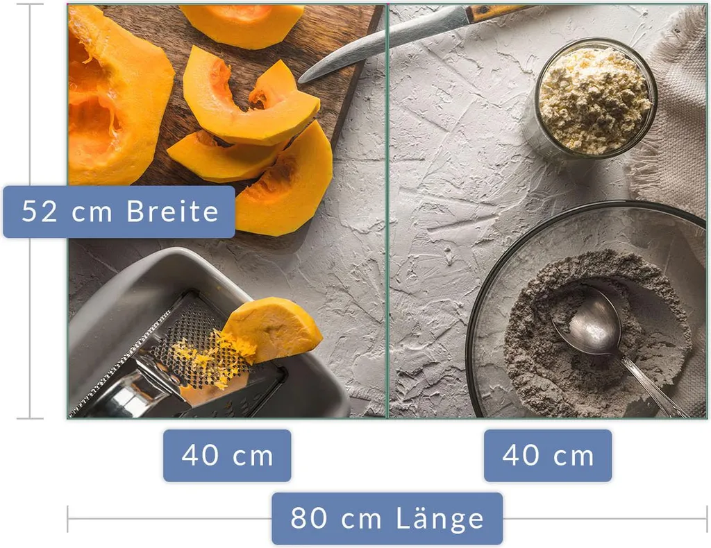 Piastra di copertura per piano cottura in ceramica 2 pezzi 2x40x52 frutta giallo copertura alzatina vetro - 2