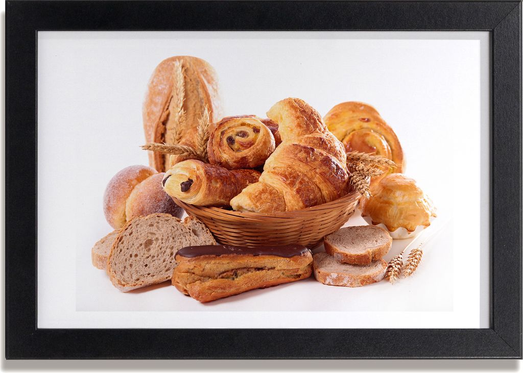 Bild 30x20 MDF-Rahmen, Wandkunst Brot