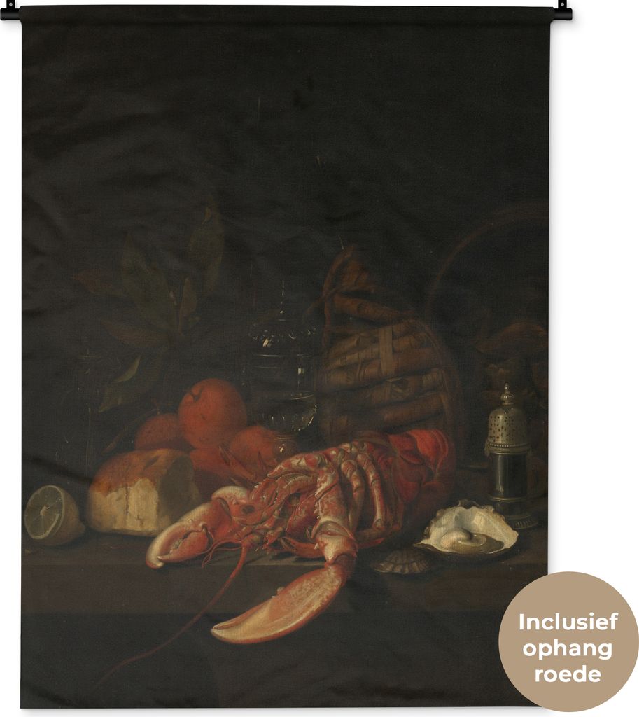 MuchoWow Wandteppich Wandbehang Stilleben - Gemälde von Jan Davidsz. de Heem 90x120 cm Tapisserie Dekoration Wandtuch - Wanddeko