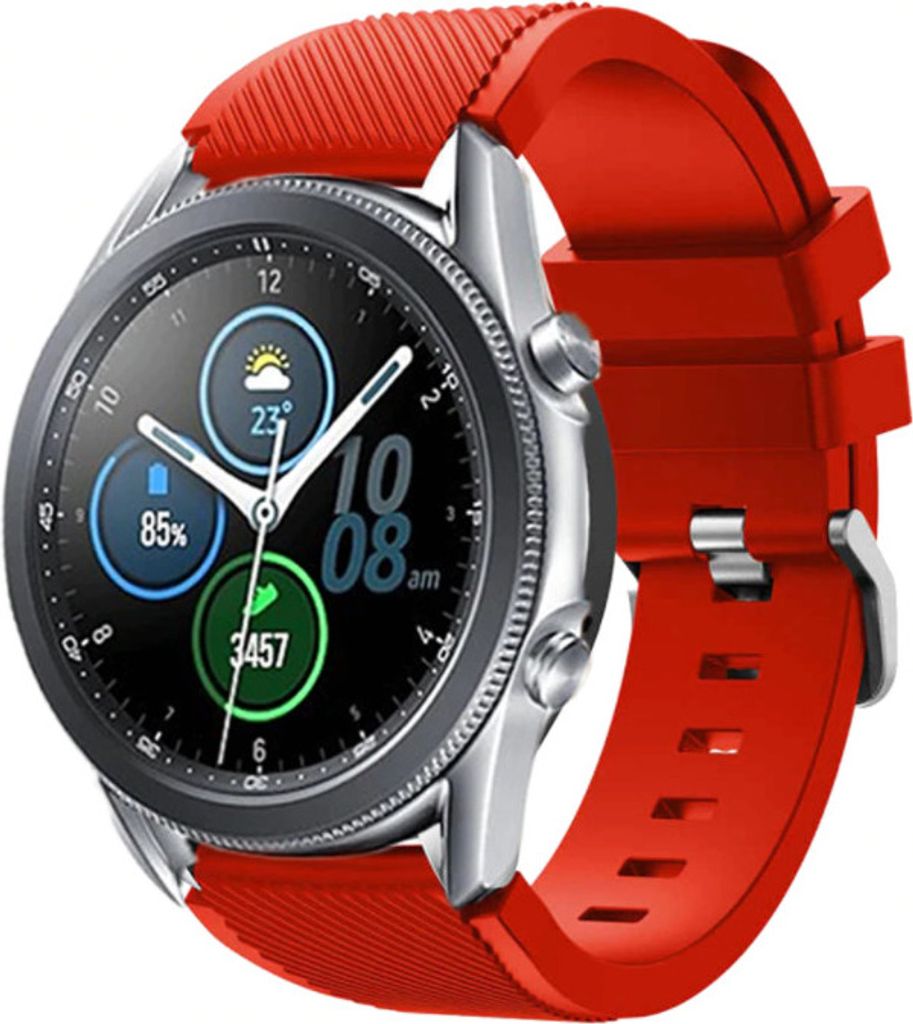 Strap-it Samsung Galaxy Watch 3 45mm Armband Silikon (Rot) Produktbild 