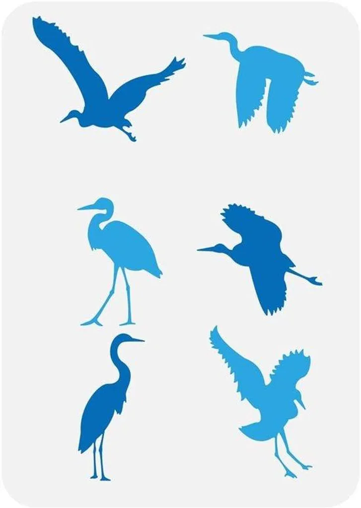 Pochoir Animaux et Nature 21x29,7 cm - Oiseaux Posés Détails Précis