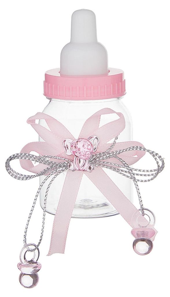 1/6/12 Mini-Milchflaschen-Bonbonbox mit Strassbär-Schleife, Süßigkeiten-Aufbewahrungsglas, Gastgeschenke für Babypartys