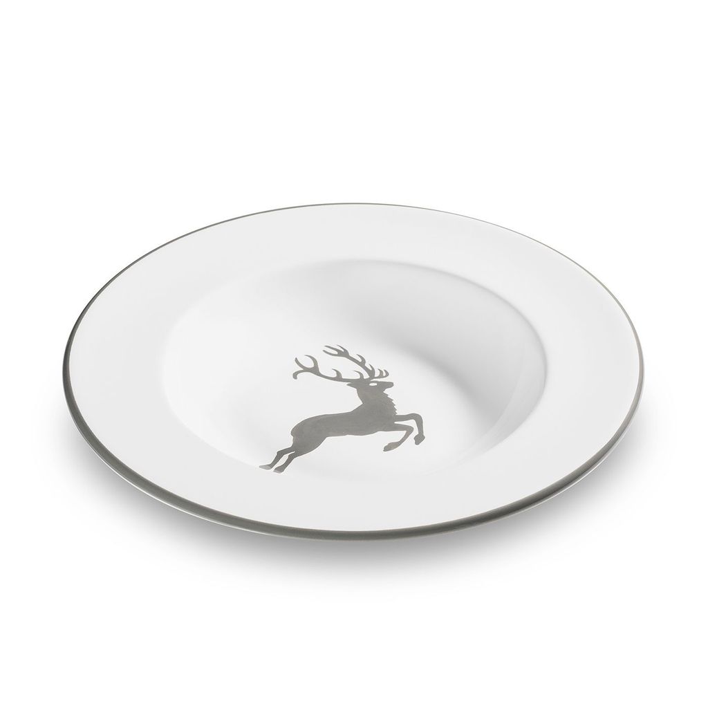 Gmundner Keramik Grauer Hirsch Tiefer Teller 24 cm gourmet