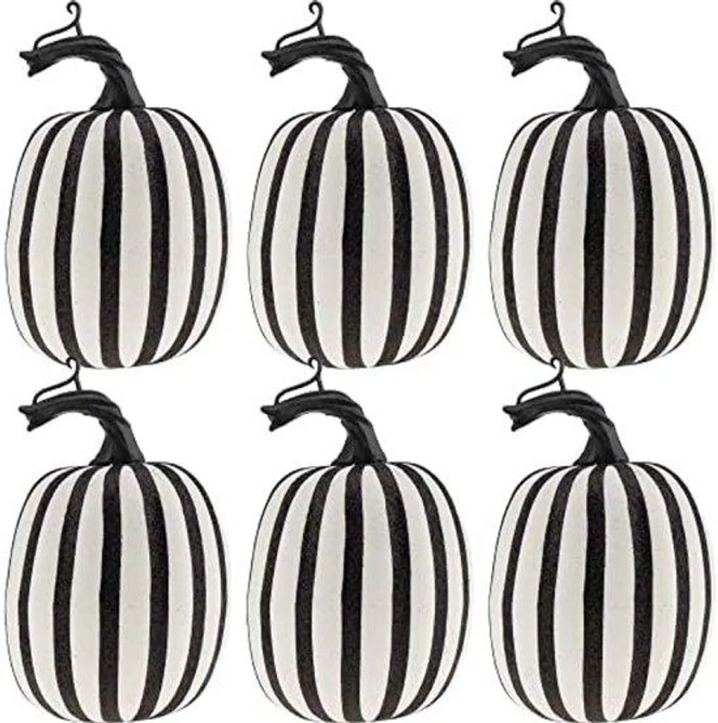 Citrouilles blanches artificielles réalistes - Set de décoration 7 pcs