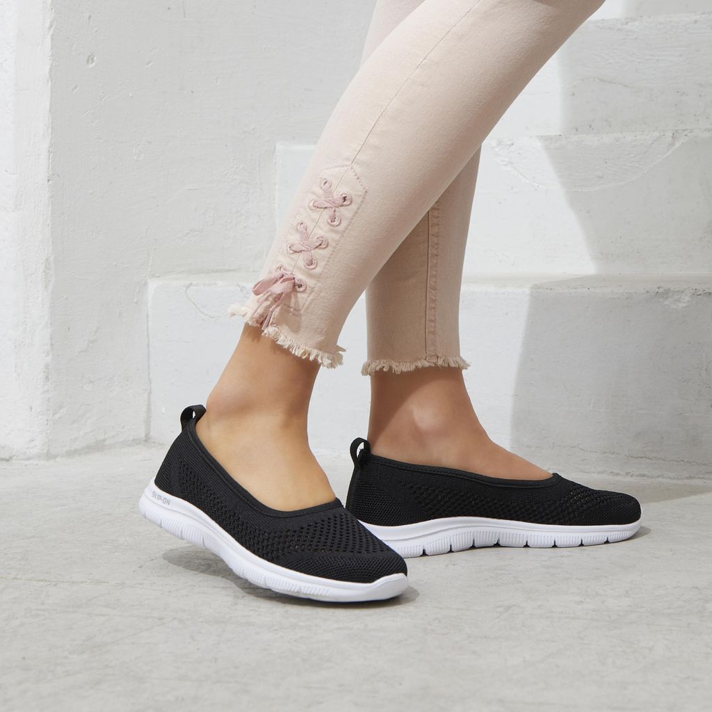 LASCANA Sneaker Ballerinas schwarz Größe 36