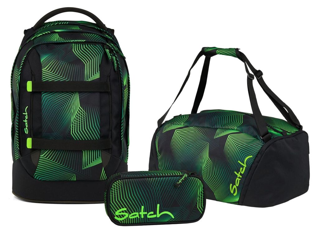 Satch, Schulrucksack-Set PACK Seismic Green 3-teilig, ab 5. Produktbild 