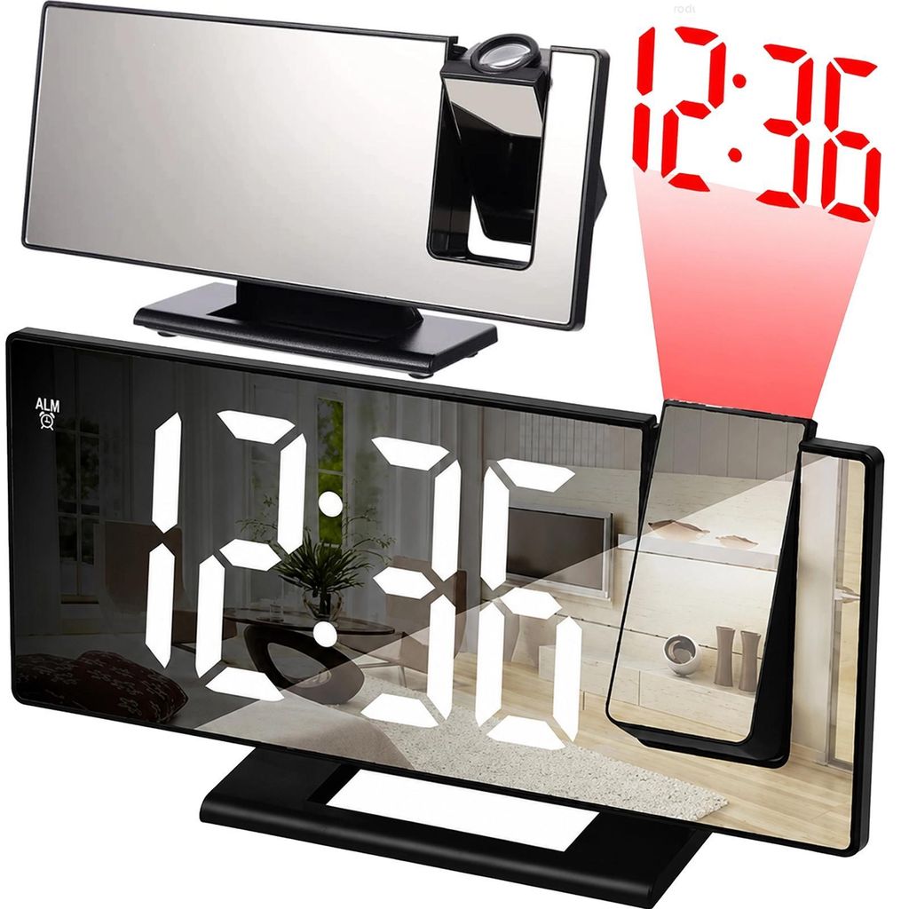 Projektionswecker Digitaler Wecker LED Spiegeluhr mit Produktbild 