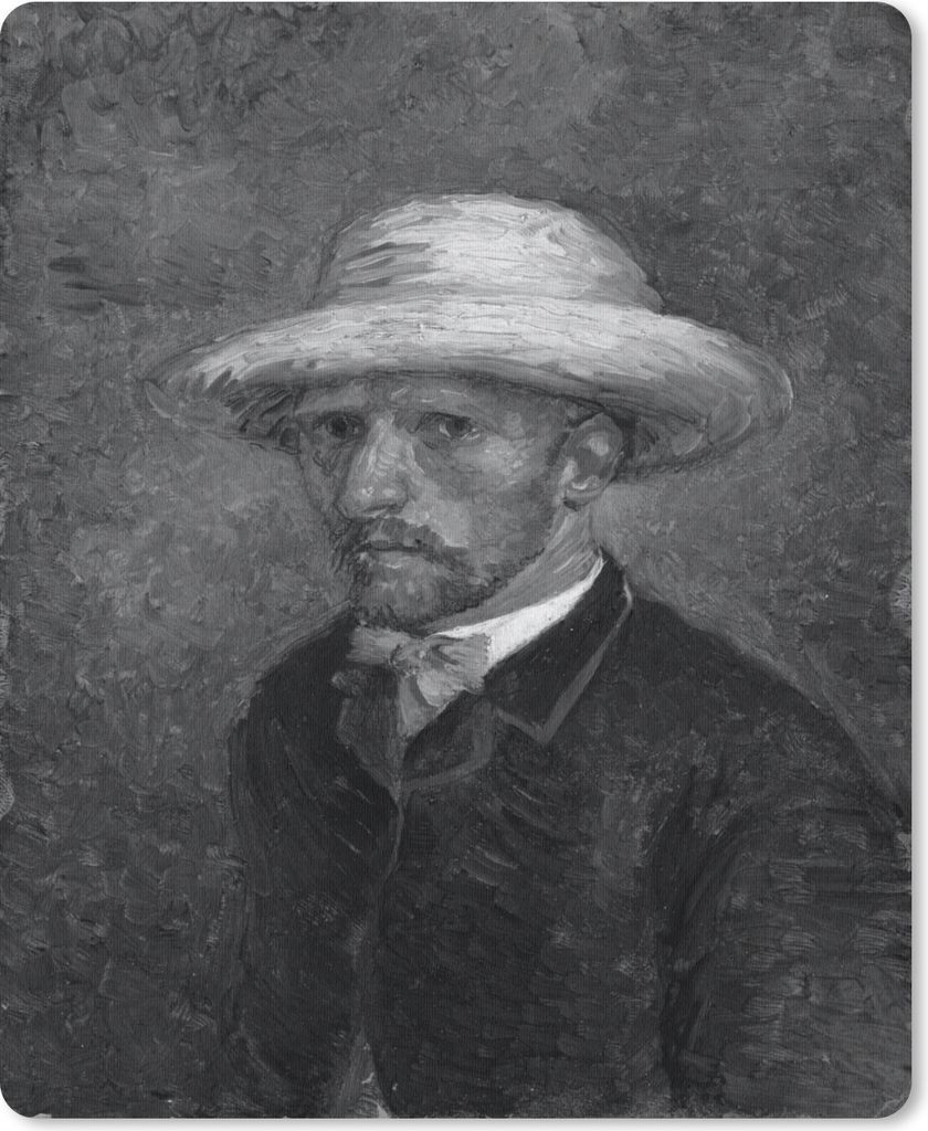 MuchoWow Mauspad Mousepad Porträt Theo van Gogh - Vincent van Gogh - Schwarz - Weiß 19x23 cm - Mousepads - Maus Mat - Pad - Mausunterlage - Mau...