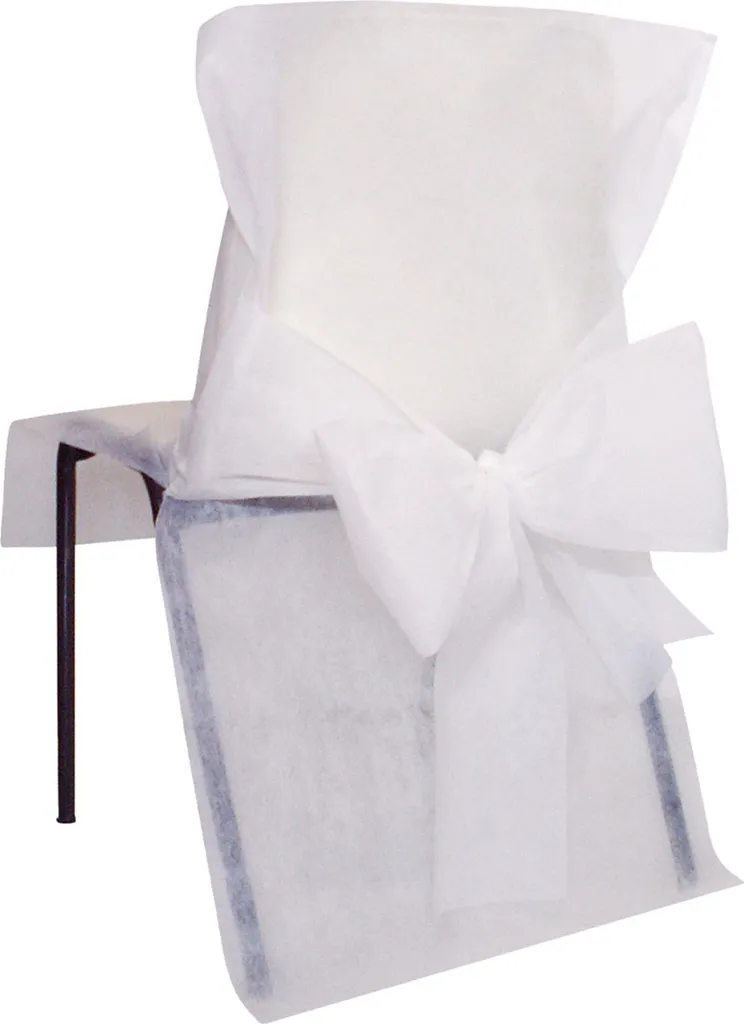 Lot de 10 housses de chaise mariage blanches 50x95 cm taille unique