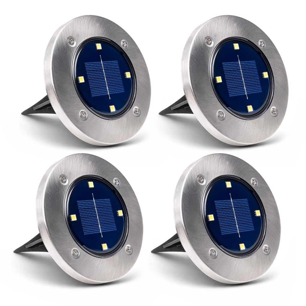 4 x LED Solar Gartenleuchte 13.5cm 5500-6000K Kaltweiß 20lm Produktbild 
