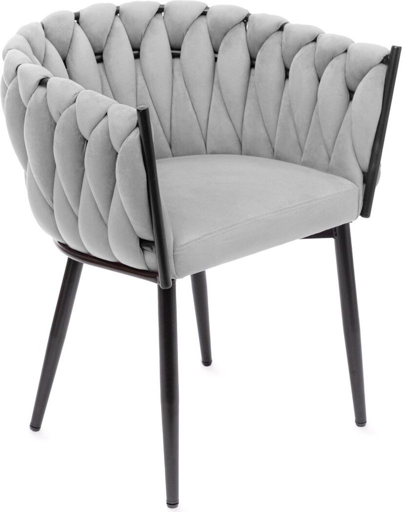 HOMLA PRINSSI Stuhl Velours grau 64x54x73 cm Produktbild 